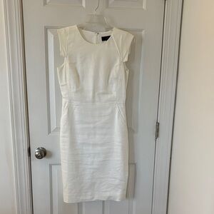 J. Crew Classic White Midi Dress Soft Linen with lining
